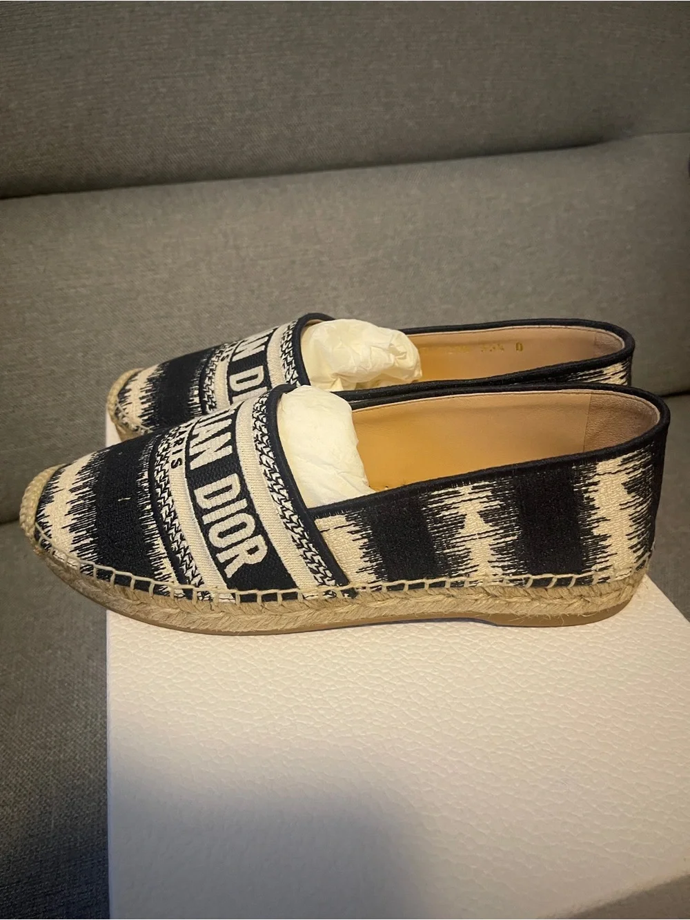 NWT Dior Granville Espadrilles, Deep Blue, 35.5